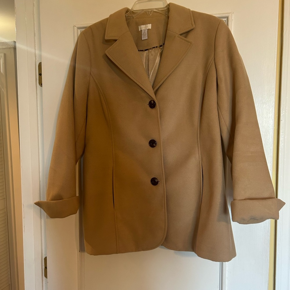 Chicos camel hair look long jacket